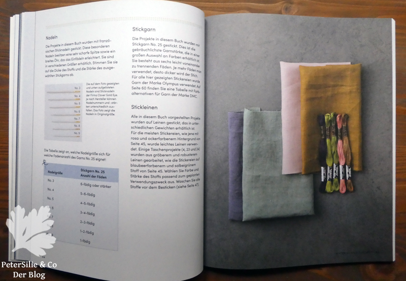 Blumenmuster sticken Alice Makabe Hauptverlag Material