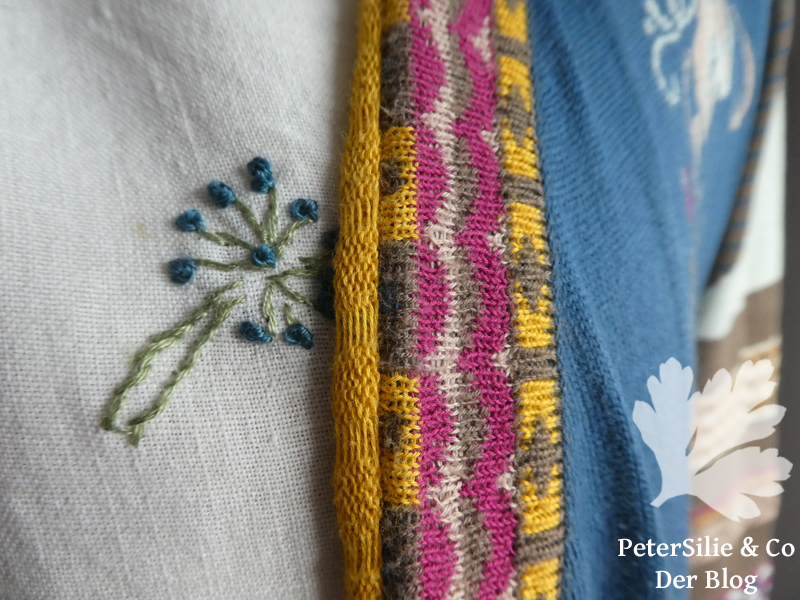 bestickte Leinenbluse Detail Farbübereinstimmung