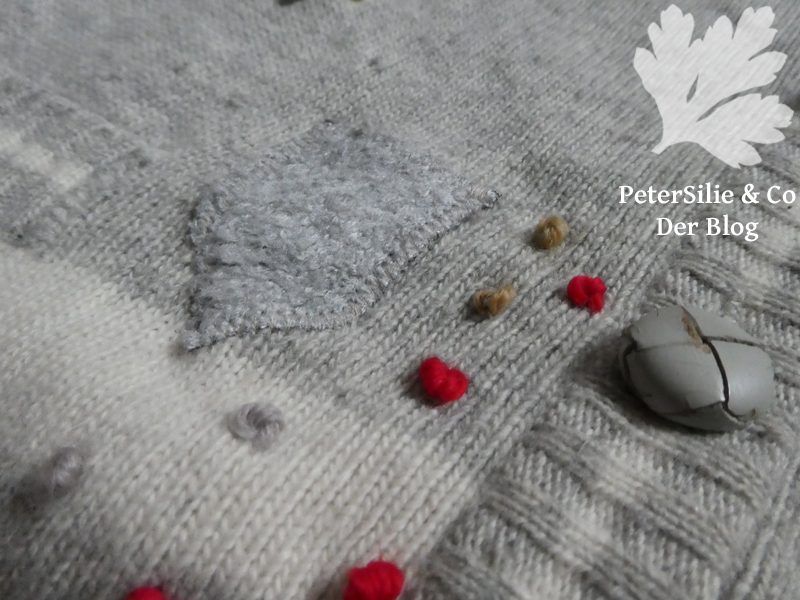 Cardigan geflickt mit Applikationen und bestickt