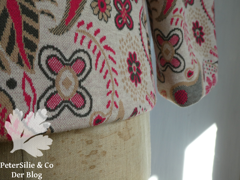 seidra strickstoffe jacke beige saumdetail